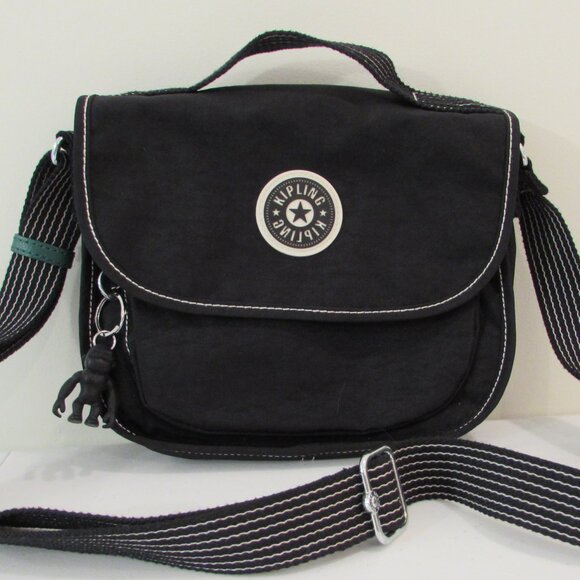 Kipling Black Finlay Flap Crossbody Bag - Picture 1 of 16